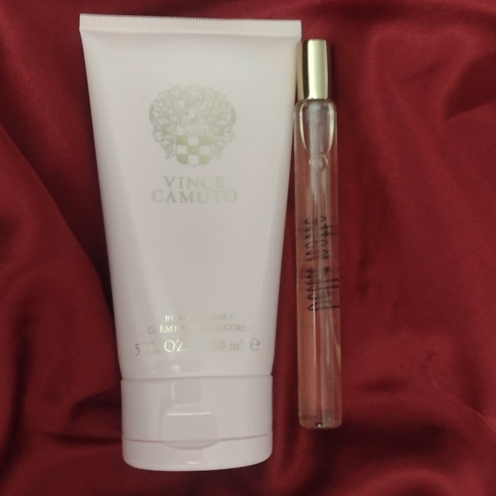 Vince Camuto bella notte travel spray O. 2 and body cream 5 fl oz.